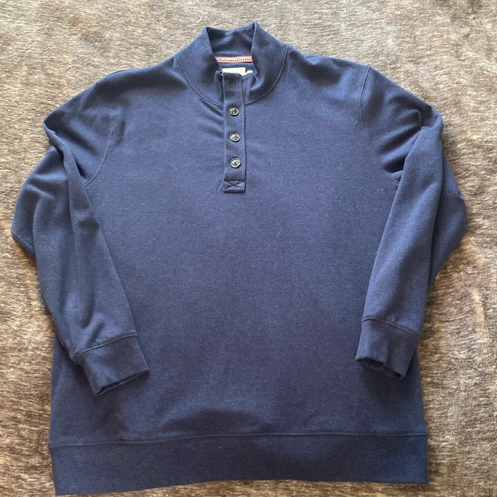 The Normal Brand Size XL 1/4 button up pullover Navy blue